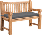 Park bank van massief teak hout met afneembare zitkussen - bruin