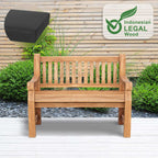 Park bank van massief teak hout met afneembare zitkussen - bruin