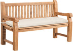 Park bank van massief teak hout met afneembare zitkussen - bruin