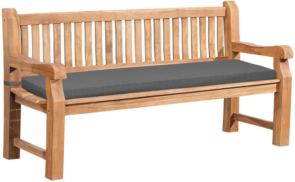 Park bank van massief teak hout met afneembare zitkussen - bruin