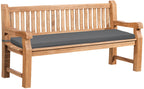Park bank van massief teak hout met afneembare zitkussen - bruin