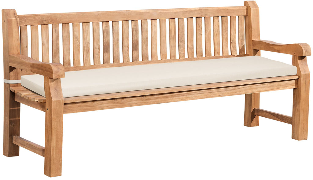 Park bank van massief teak hout met afneembare zitkussen - bruin
