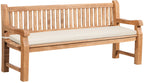 Park bank van massief teak hout met afneembare zitkussen - bruin