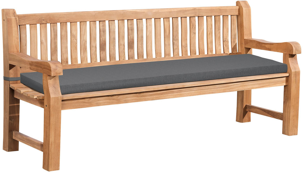 Park bank van massief teak hout met afneembare zitkussen - bruin