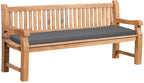 Park bank van massief teak hout met afneembare zitkussen - bruin