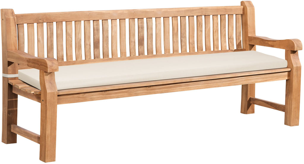 Park bank van massief teak hout met afneembare zitkussen - bruin