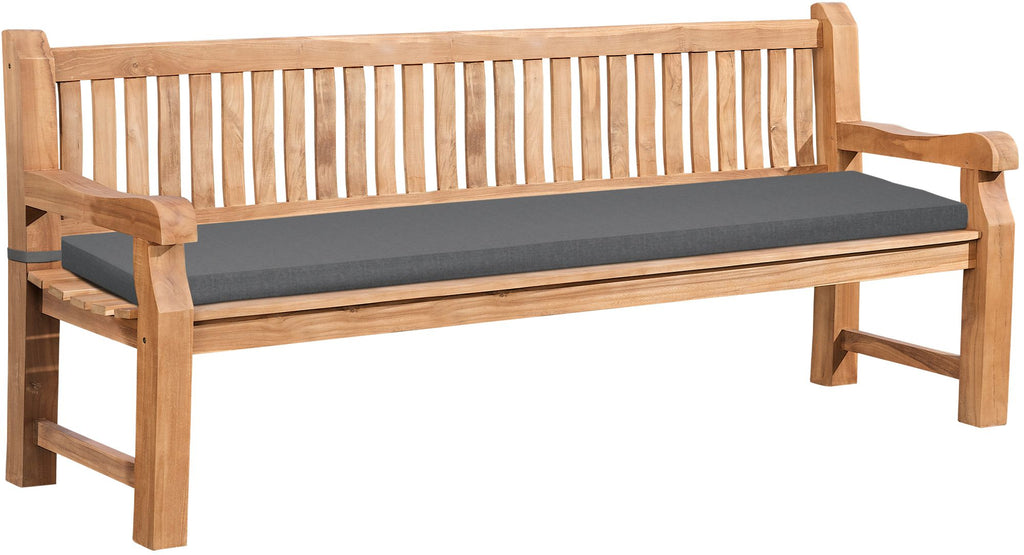 Park bank van massief teak hout met afneembare zitkussen - bruin