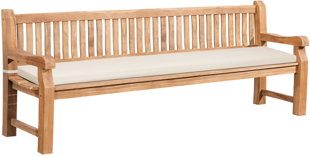 Park bank van massief teak hout met afneembare zitkussen - bruin