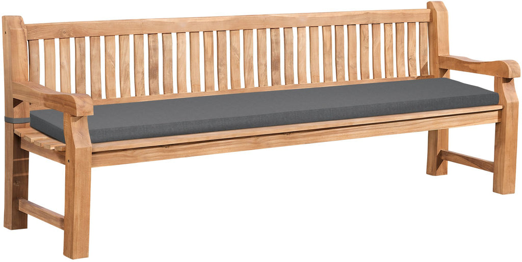 Park bank van massief teak hout met afneembare zitkussen - bruin