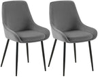 2 eetkamerstoelen set comfortabel velours met zwarte metalen poten - meerdere kleuren