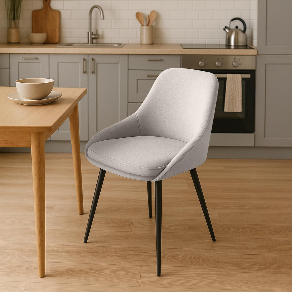 2 eetkamerstoelen set comfortabel velours met zwarte metalen poten - meerdere kleuren