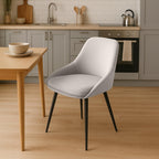2 eetkamerstoelen set comfortabel velours met zwarte metalen poten - meerdere kleuren