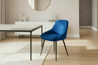 2 eetkamerstoelen set comfortabel velours met zwarte metalen poten - meerdere kleuren