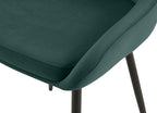 2 eetkamerstoelen set comfortabel velours met zwarte metalen poten - meerdere kleuren