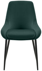 2 eetkamerstoelen set comfortabel velours met zwarte metalen poten - meerdere kleuren