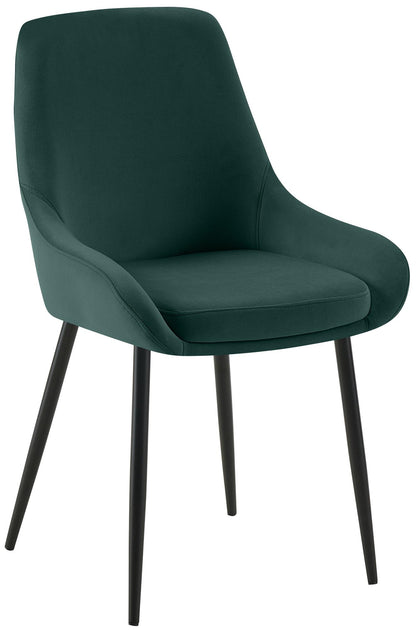 2 eetkamerstoelen set comfortabel velours met zwarte of gouden poten - meerdere kleuren