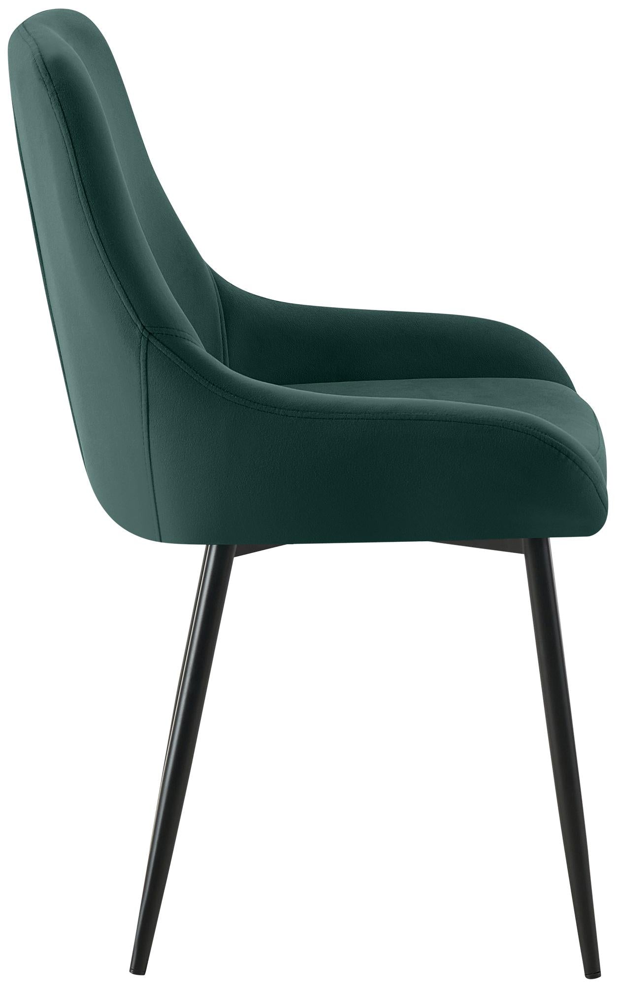 2 eetkamerstoelen set comfortabel velours met zwarte metalen poten - meerdere kleuren