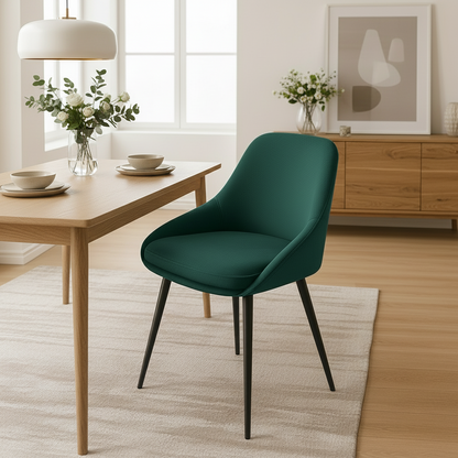 2 eetkamerstoelen set comfortabel velours met zwarte of gouden poten - meerdere kleuren