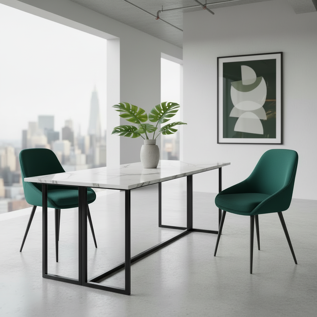 2 eetkamerstoelen set comfortabel velours met zwarte metalen poten - meerdere kleuren