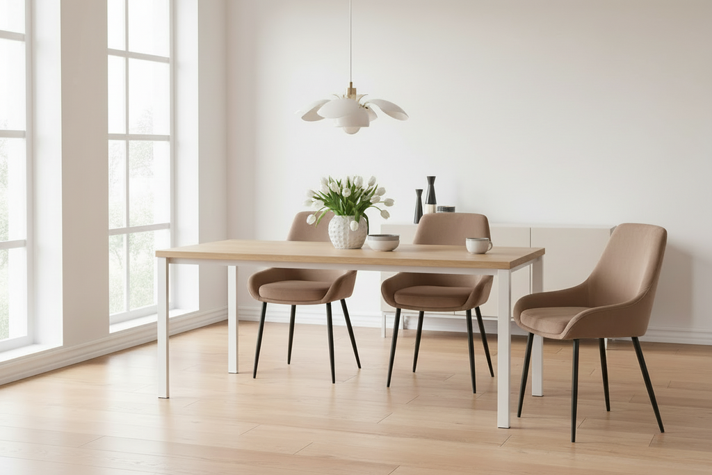 2 eetkamerstoelen set comfortabel velours met zwarte metalen poten - meerdere kleuren