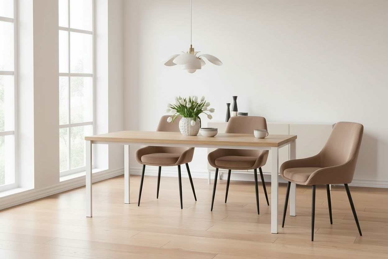 2 eetkamerstoelen set comfortabel velours met zwarte metalen poten - meerdere kleuren
