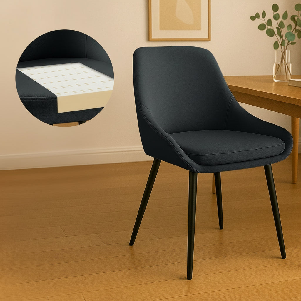 2 eetkamerstoelen set comfortabel velours met zwarte metalen poten - meerdere kleuren
