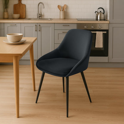 2 eetkamerstoelen set comfortabel velours met zwarte of gouden poten - meerdere kleuren