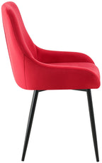 2 eetkamerstoelen set comfortabel velours met zwarte metalen poten - meerdere kleuren