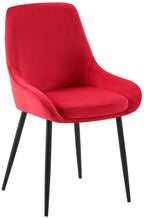 2 eetkamerstoelen set comfortabel velours met zwarte metalen poten - meerdere kleuren