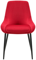 2 eetkamerstoelen set comfortabel velours met zwarte metalen poten - meerdere kleuren