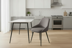 2 eetkamerstoelen set comfortabel velours met zwarte metalen poten - meerdere kleuren