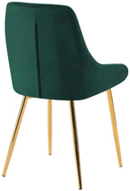2 eetkamerstoelen set comfortabel velours met gouden metalen poten - meerdere kleuren