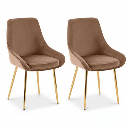 2 eetkamerstoelen set comfortabel velours met zwarte of gouden poten - meerdere kleuren