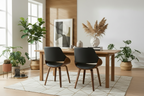 2 design stoelen set woonkamer van hout en kunstleer - meerdere kleuren