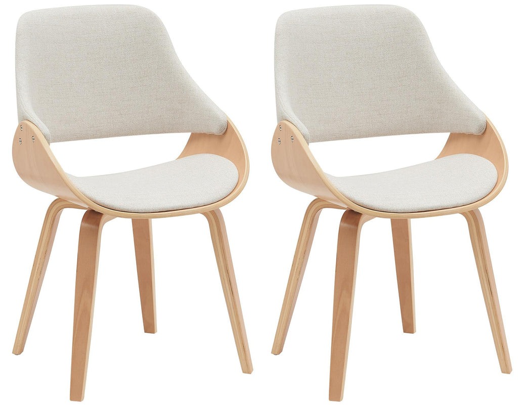 2 design stoelen set woonkamer van hout en stof - meerdere kleuren