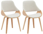 2 design stoelen set woonkamer van hout en stof - meerdere kleuren