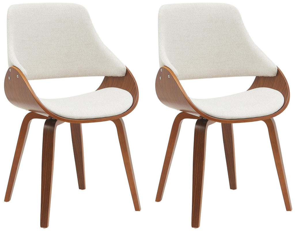 2 design stoelen set woonkamer van hout en stof - meerdere kleuren