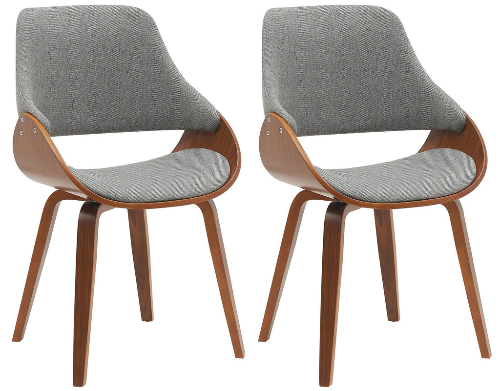 2 design stoelen set woonkamer van hout en stof - meerdere kleuren
