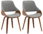 2 design stoelen set woonkamer van hout en stof - meerdere kleuren