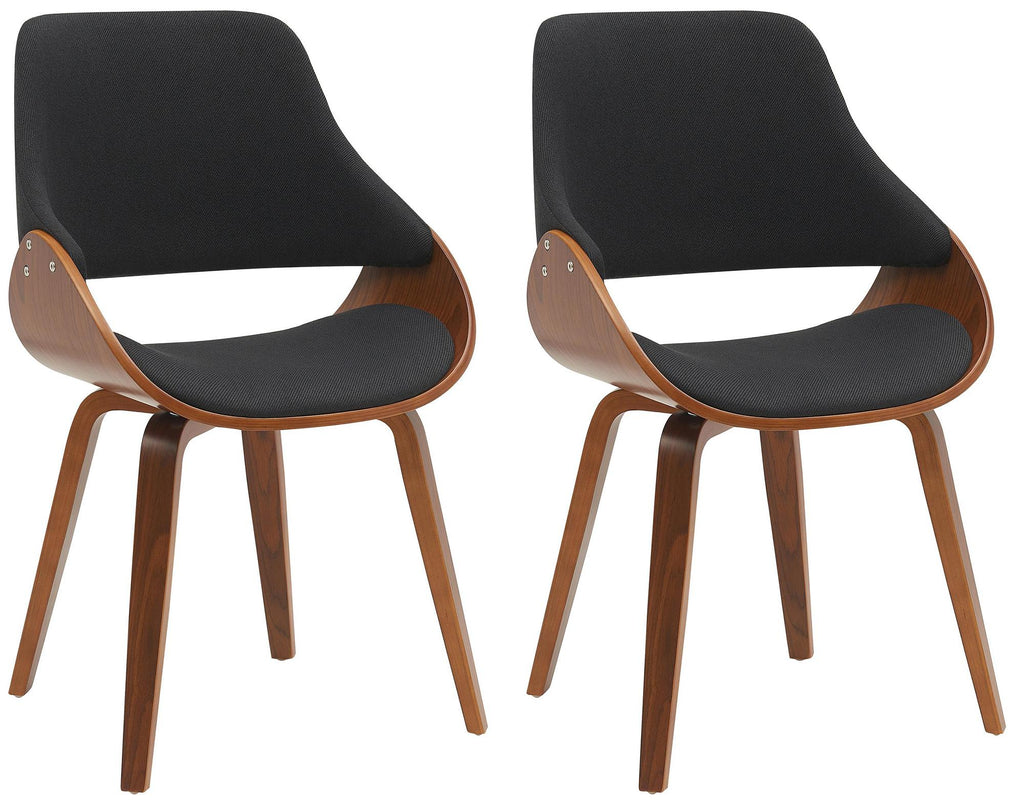 2 design stoelen set woonkamer van hout en stof - meerdere kleuren