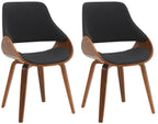 2 design stoelen set woonkamer van hout en stof - meerdere kleuren