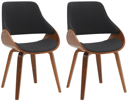 2 design stoelen set woonkamer van hout en stof - meerdere kleuren