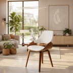 2 design stoelen set woonkamer van hout en kunstleer - meerdere kleuren