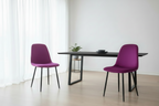 2 moderne stoelen set van velours met zwarte metalen poten - meerdere kleuren