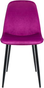 2 moderne stoelen set van velours met zwarte metalen poten - meerdere kleuren