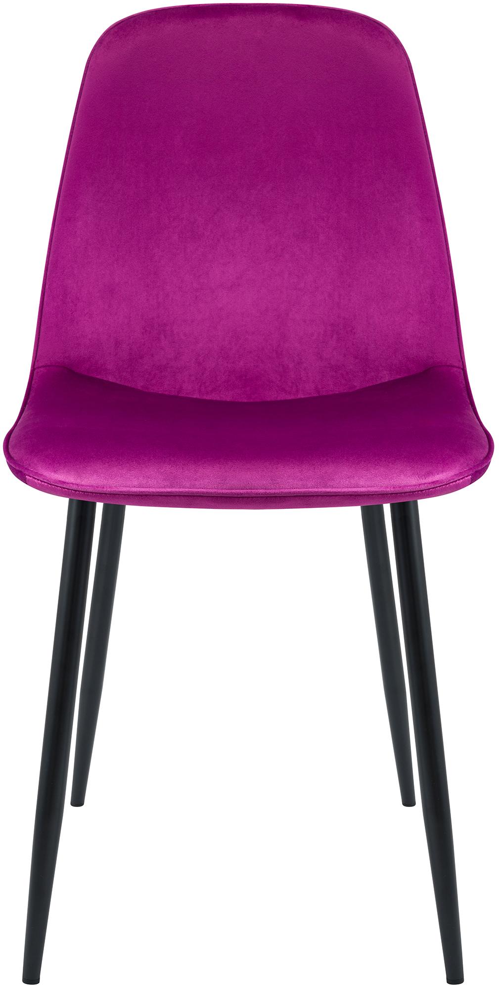 2 moderne stoelen set van velours met zwarte metalen poten - meerdere kleuren