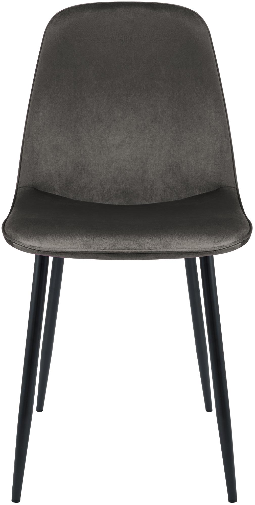 2 moderne stoelen set van velours met zwarte metalen poten - meerdere kleuren