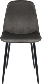 2 moderne stoelen set van velours met zwarte metalen poten - meerdere kleuren