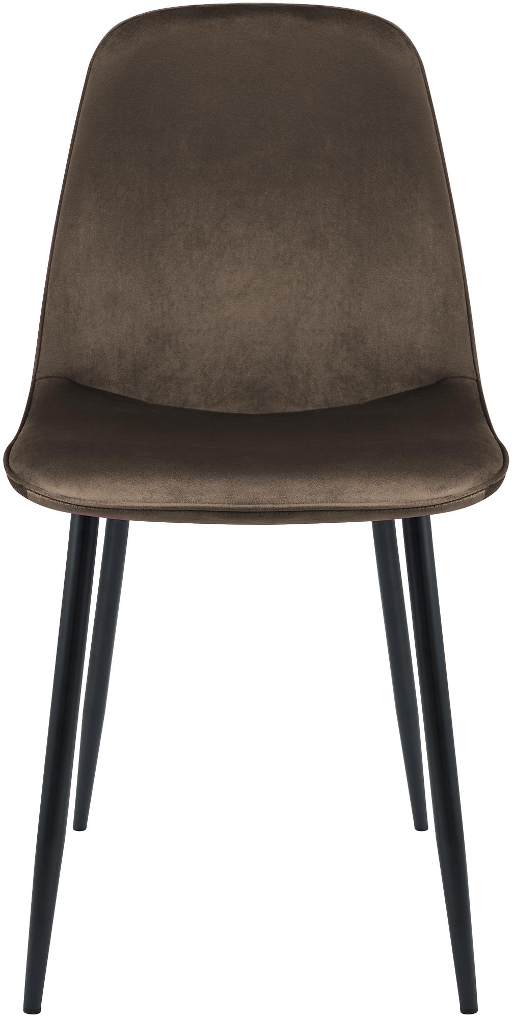 2 moderne stoelen set van velours met zwarte metalen poten - meerdere kleuren