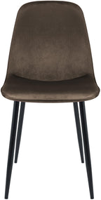 2 moderne stoelen set van velours met zwarte metalen poten - meerdere kleuren